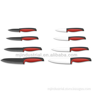 4pc-set Ceramic knife with double color handle